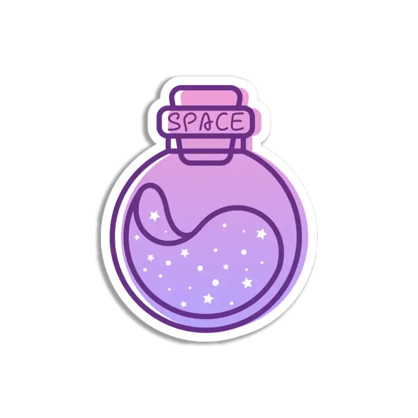 Space in Laboratory Flask Sticker