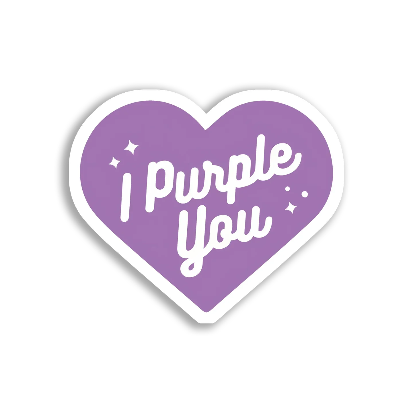 I Purple You Purple Heart Sticker