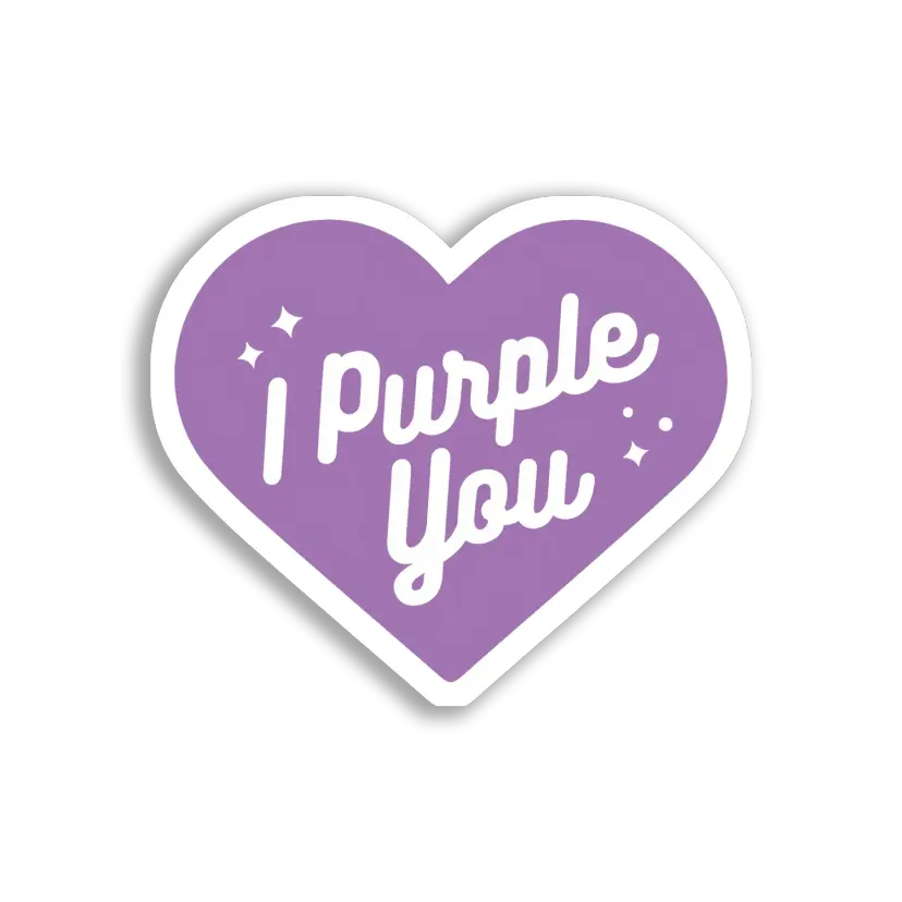 I Purple You Purple Heart Sticker