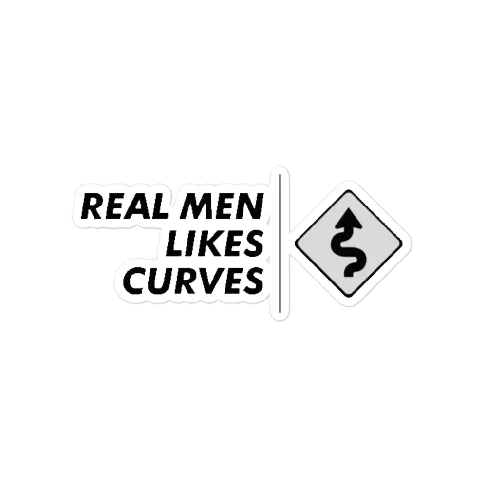 Real Men Likes Curves Car Sticker