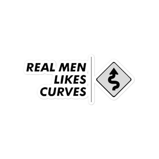 Real Men Likes Curves Car Sticker