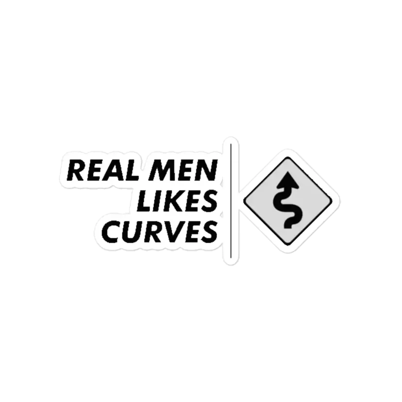Real Men Likes Curves Car Sticker