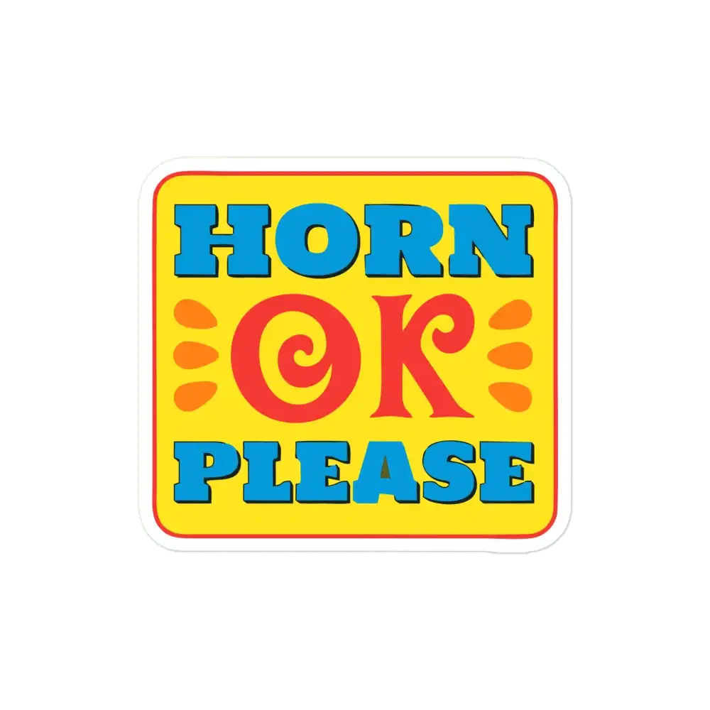 Desi Slogan - Horn OK Please Sticker