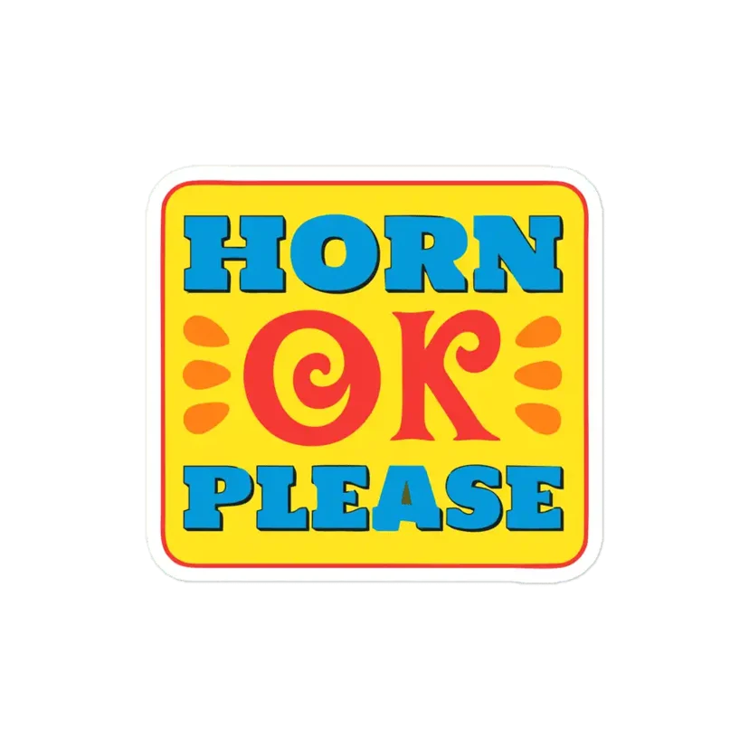 Desi Slogan - Horn OK Please Sticker