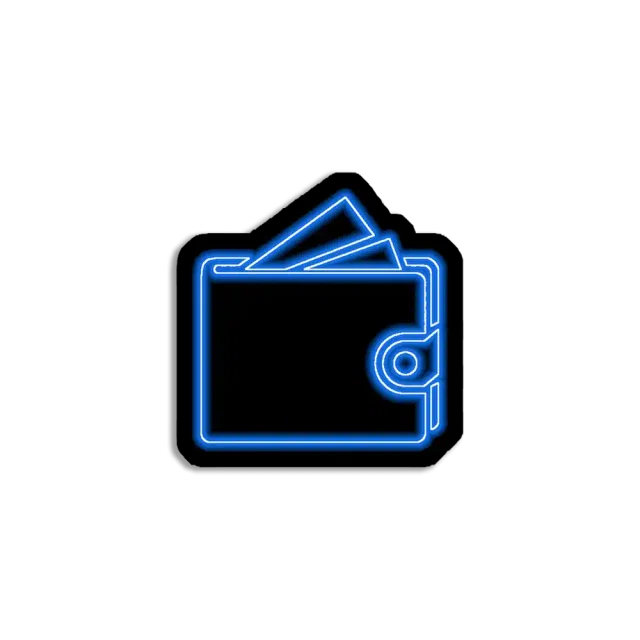 Neon Wallet Sign Sticker