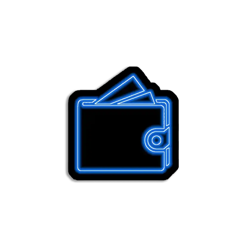 Neon Wallet Sign Sticker