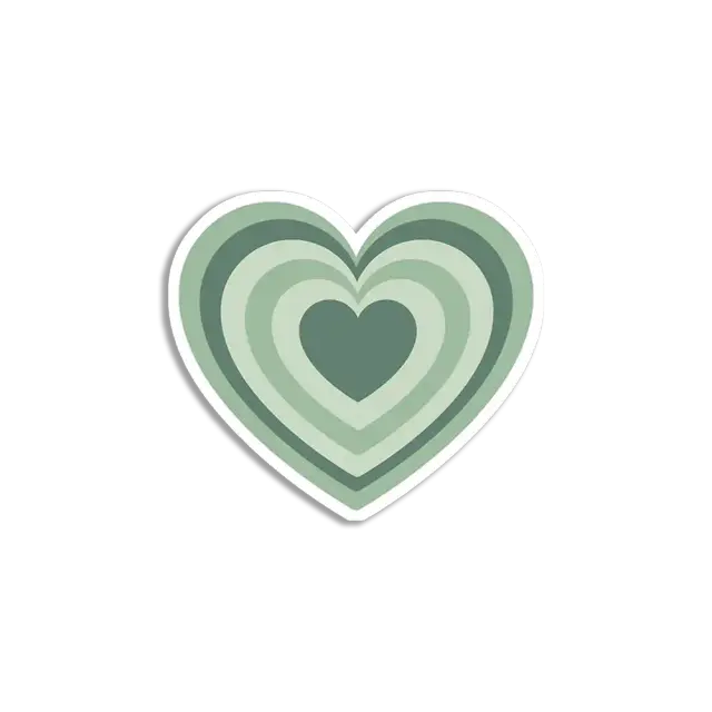 Sage Green Heart Sticker