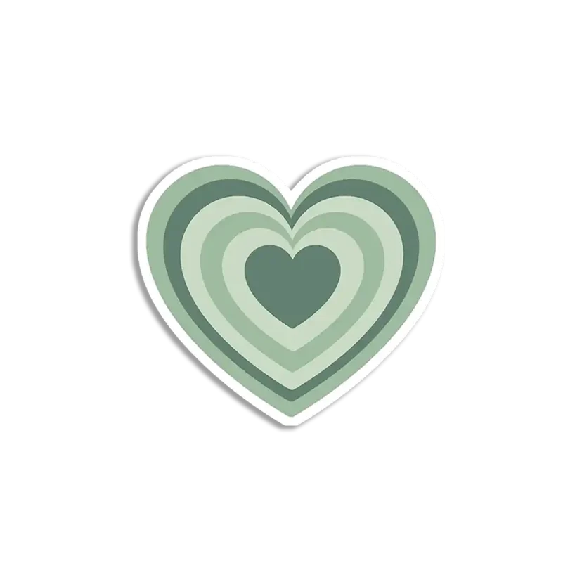 Sage Green Heart Sticker