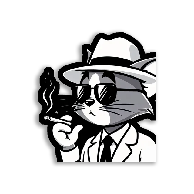 Cool Cat in a Suit Sticker