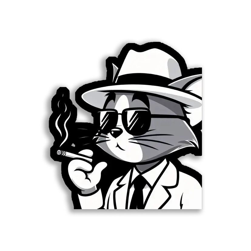 Cool Cat in a Suit Sticker