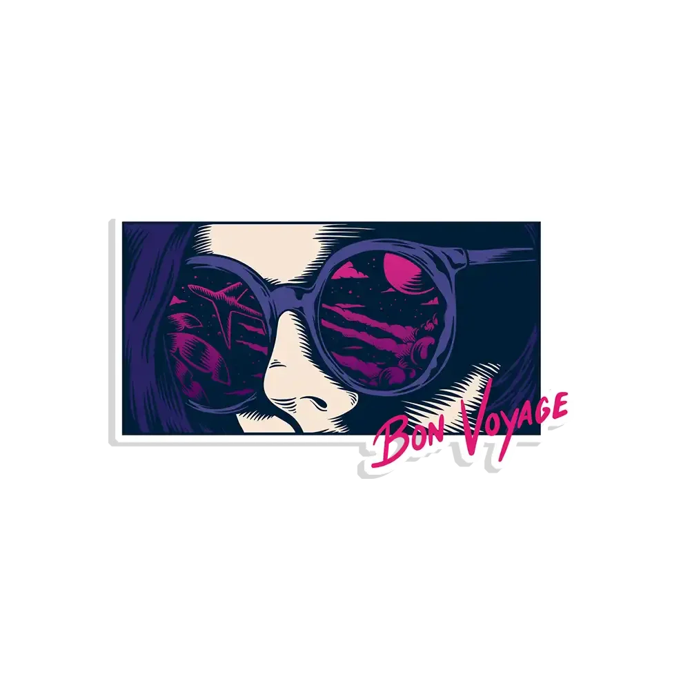 Bon Voyage Travel Pop Art Sticker