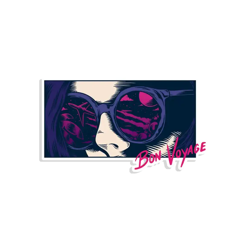 Bon Voyage Travel Pop Art Sticker