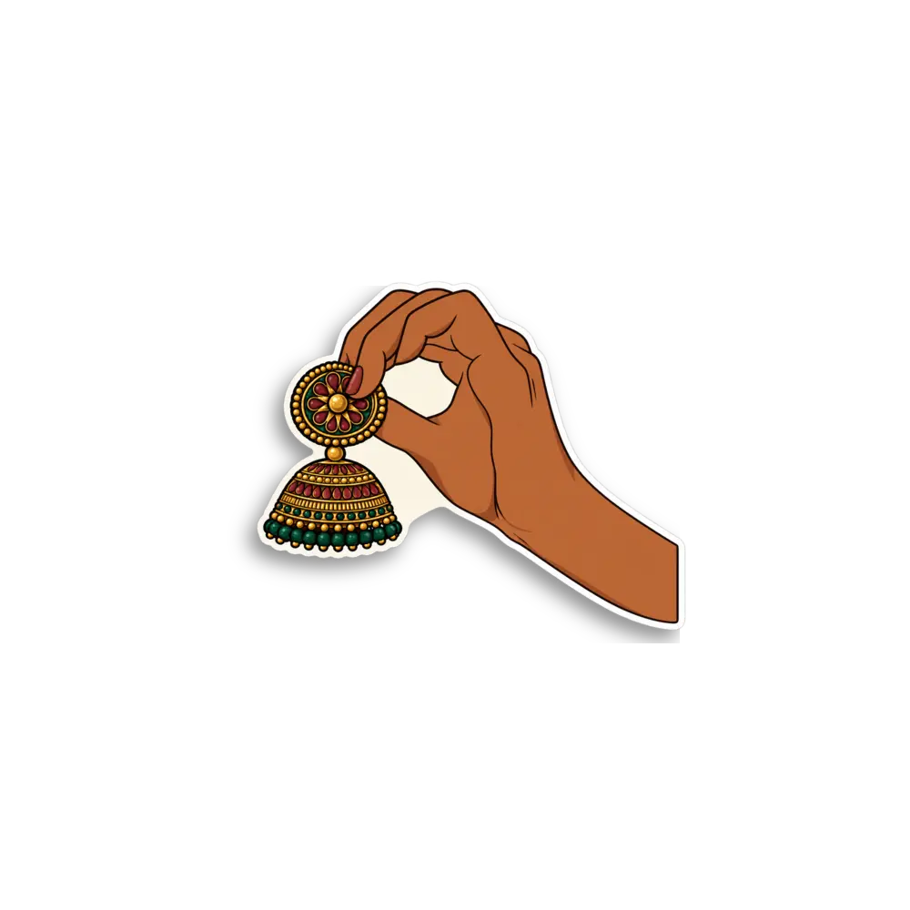 Jhumka Hand Sticker