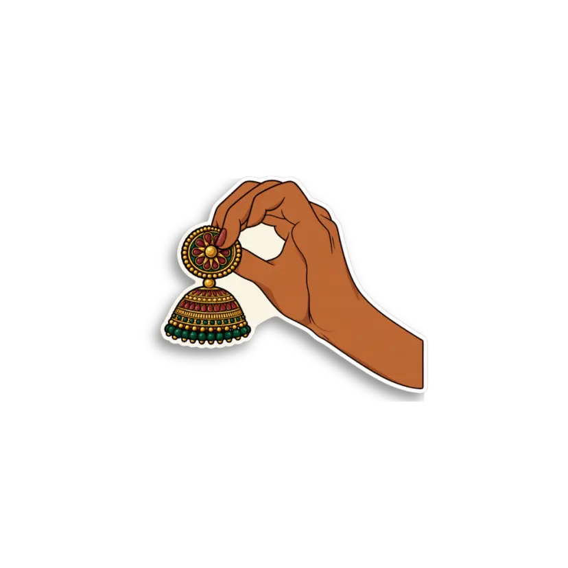 Jhumka Hand Sticker