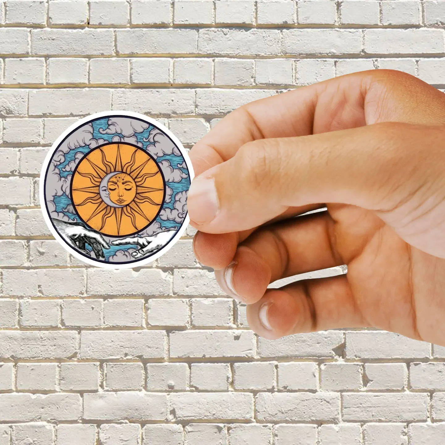 Sun and moon Sticker