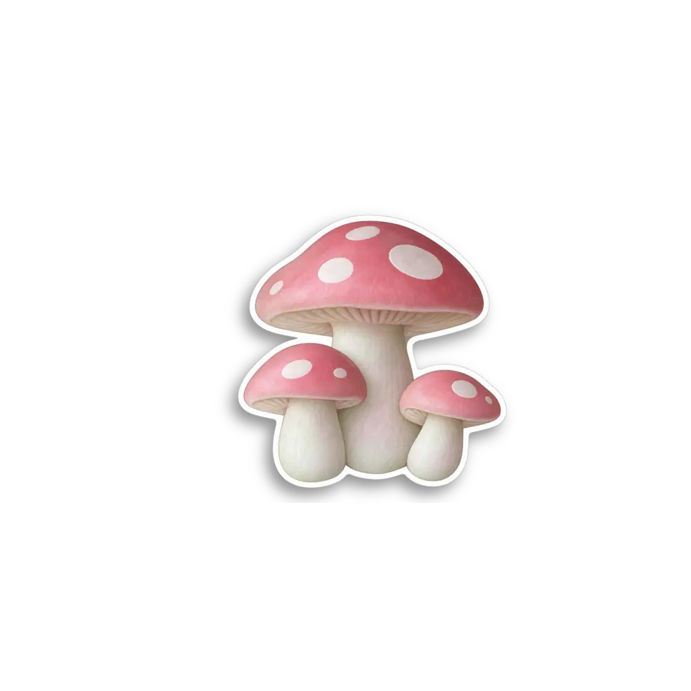 Pink Mushrooms Sticker