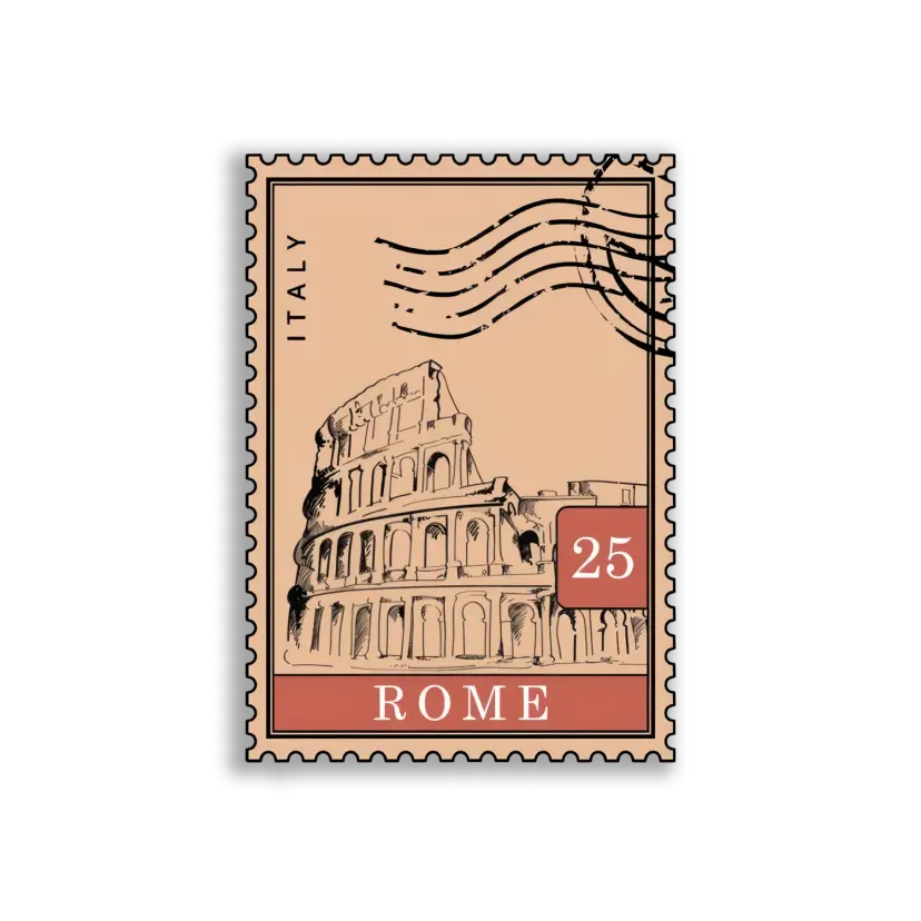 Rome, Italy Postage Stamp Sticker