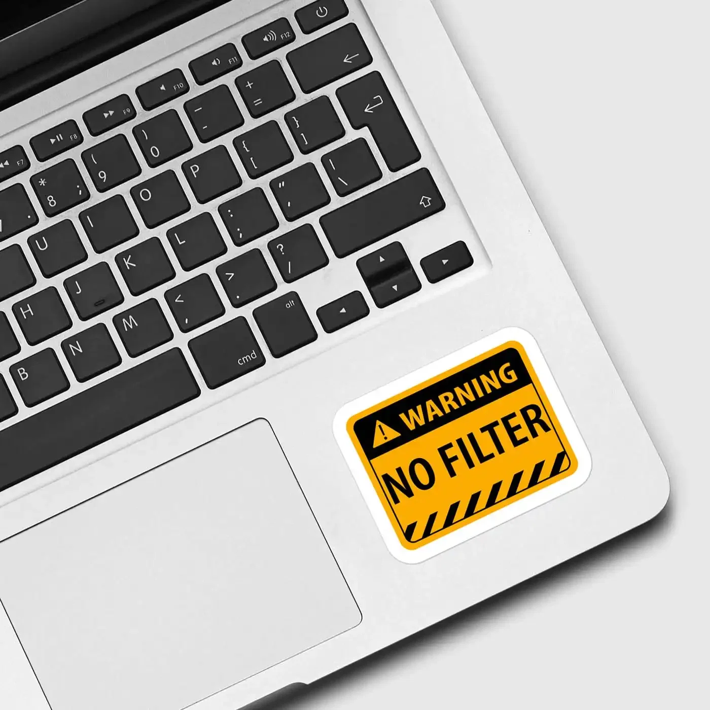 Warning Sign No Filter Sticker