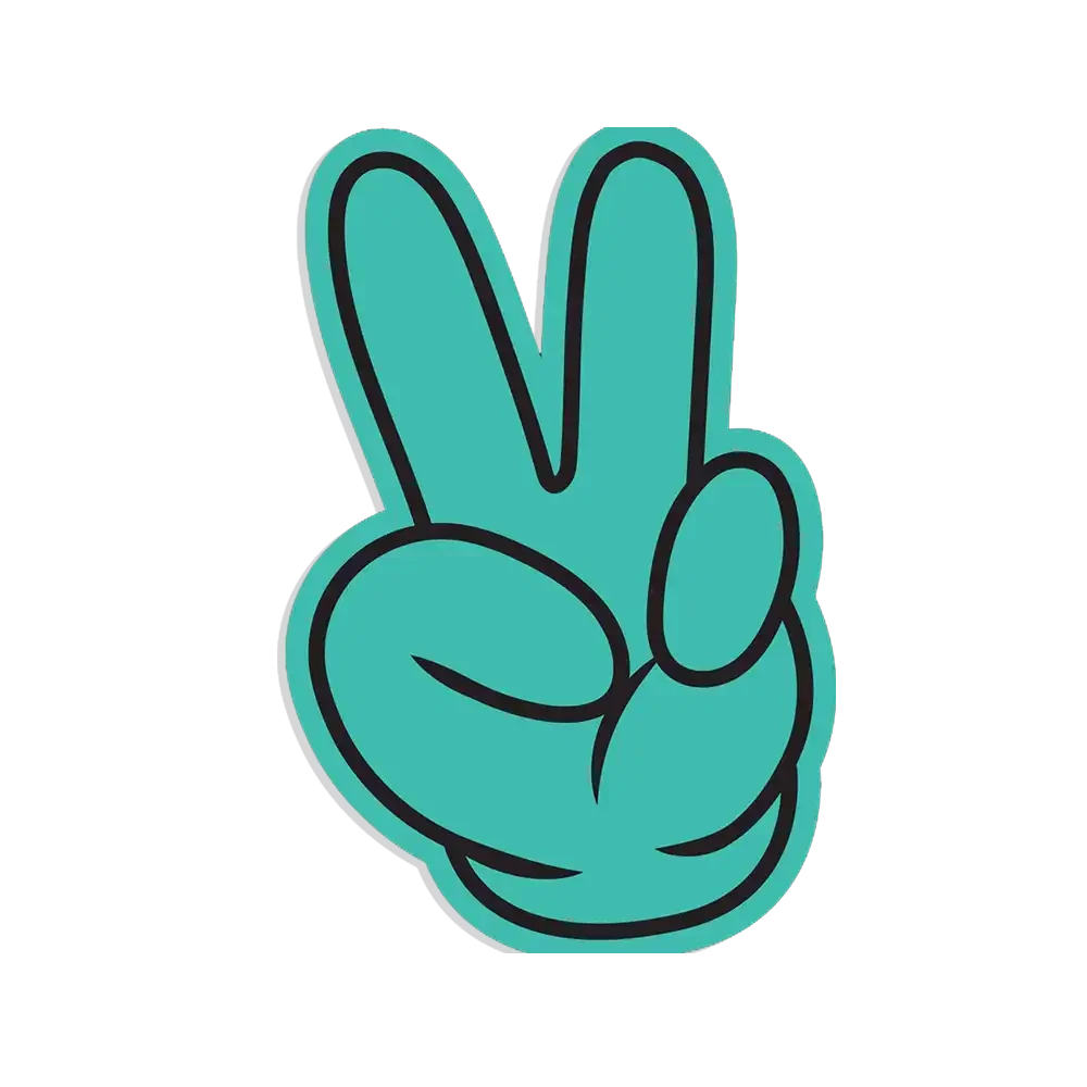 Peace Cartoon Hand Sticker