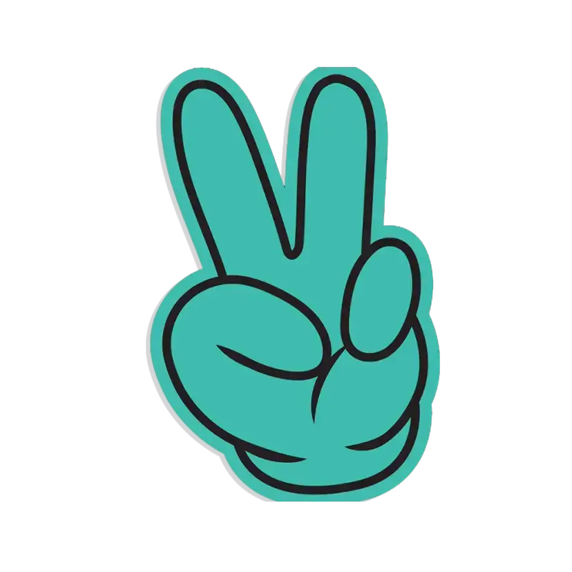 Peace Cartoon Hand Sticker