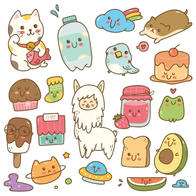 Kawaii Doodle Stickers Set