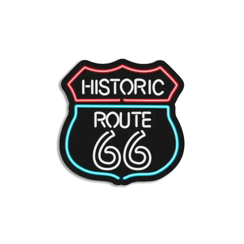 Neon Route 66 Sign Sticker