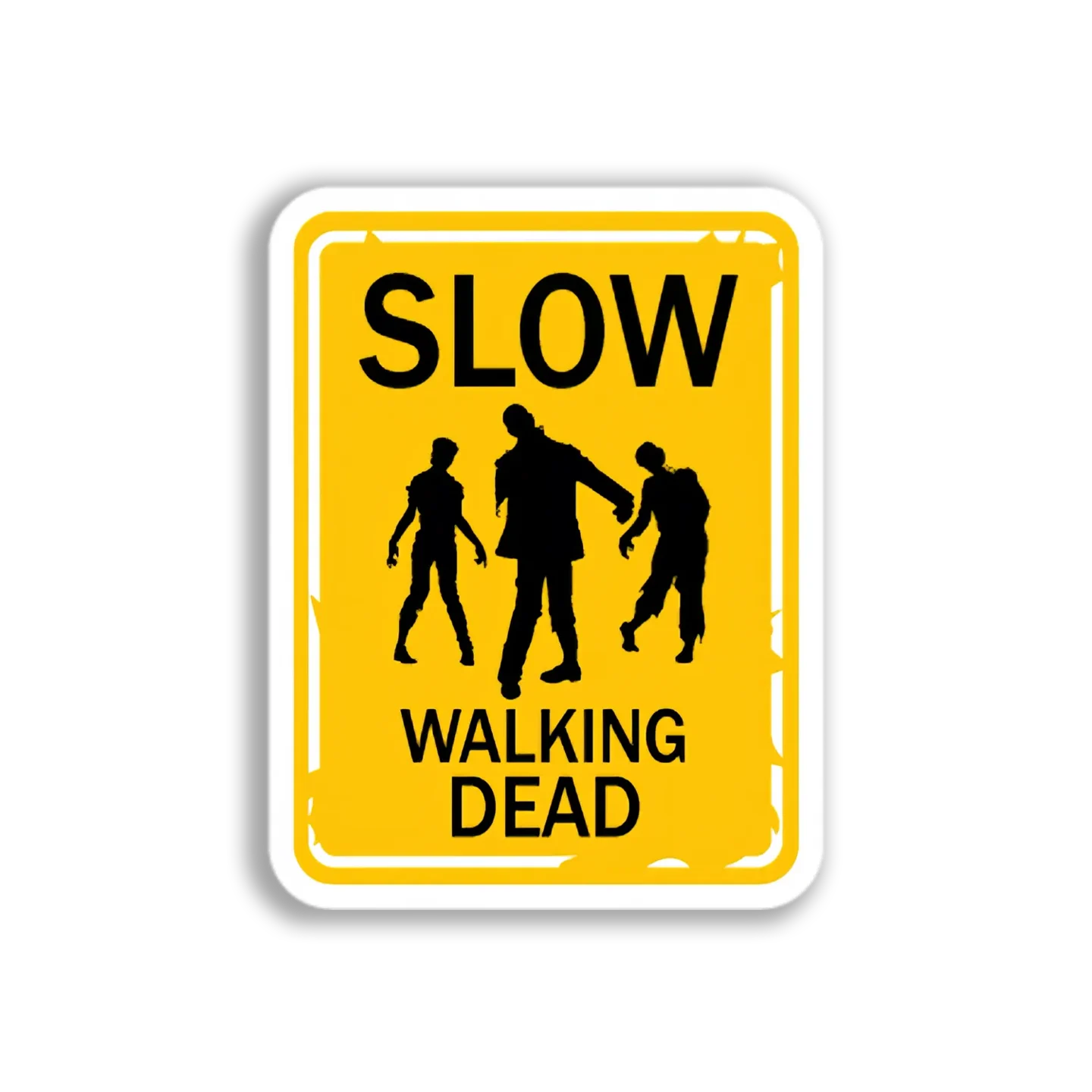 Zombie Warning Sign Sticker
