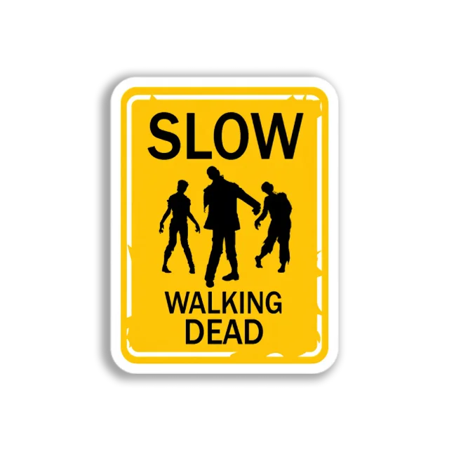 Zombie Warning Sign Sticker