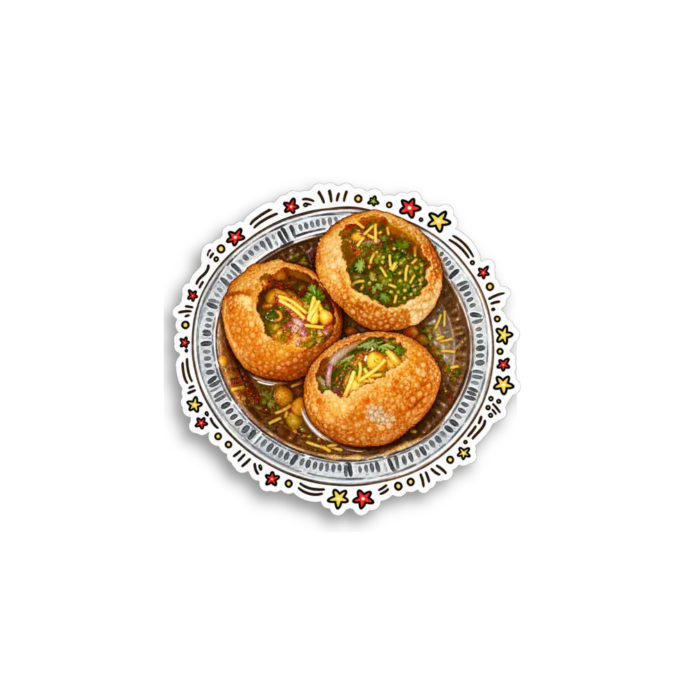 Pani Puri Plate Sticker