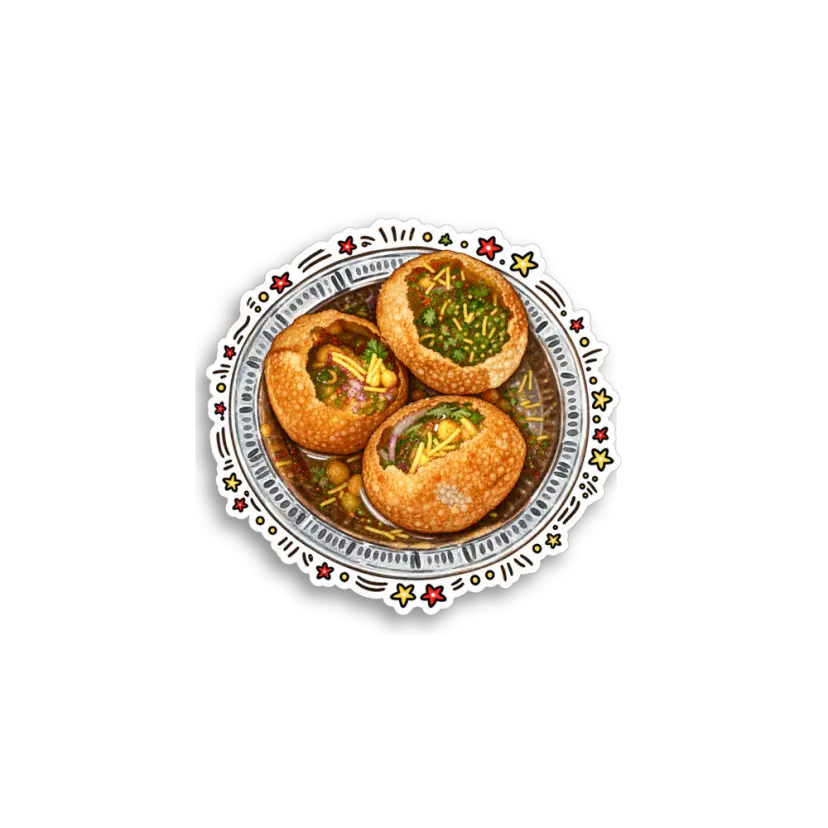Pani Puri Plate Sticker