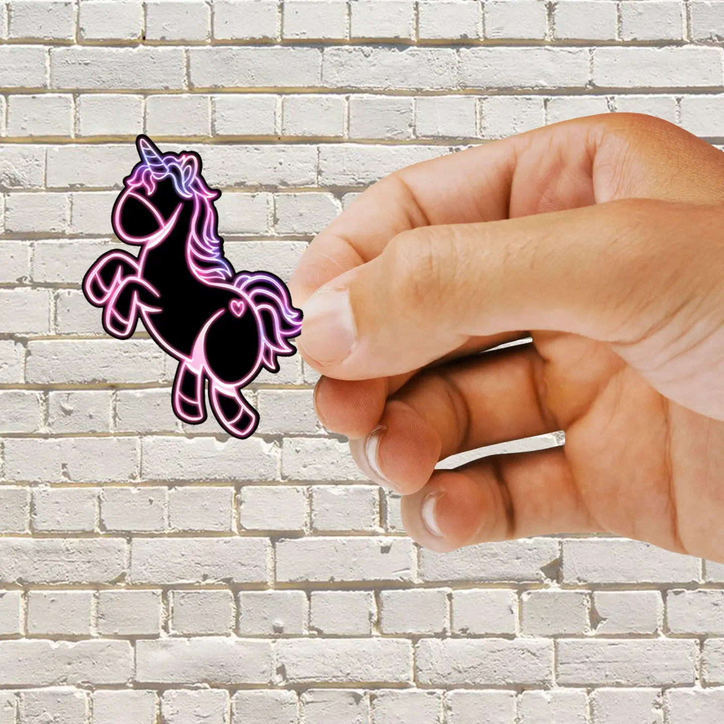 Neon Unicorn Sticker