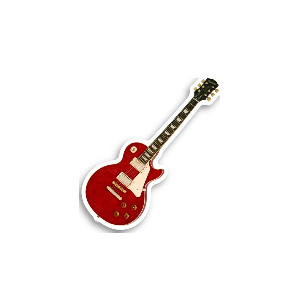 Red Electric Guitar Sticker