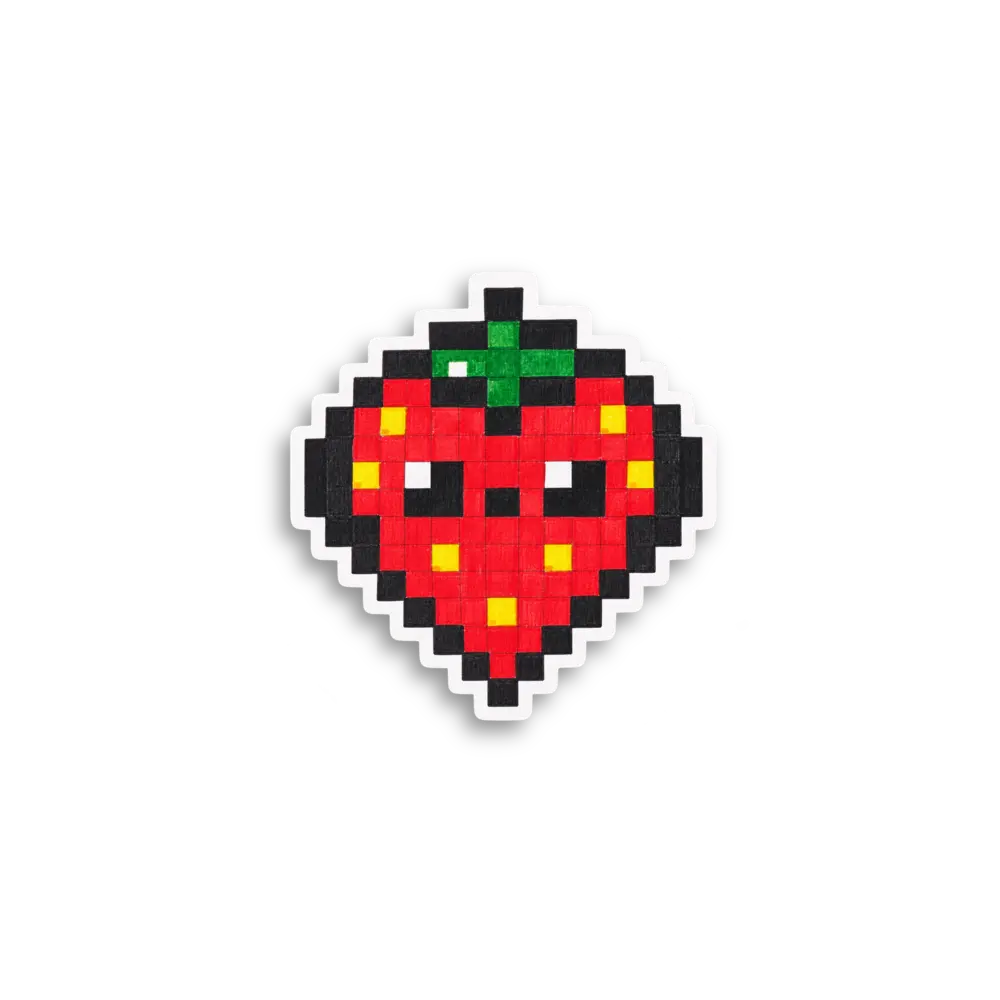 Pixel Strawberry Sticker
