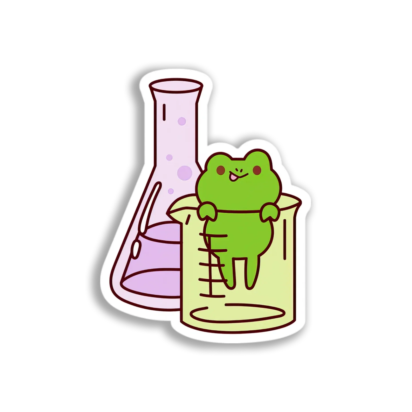 Beaker Frog Experiment Sticker