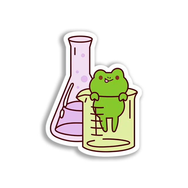 Beaker Frog Experiment Sticker