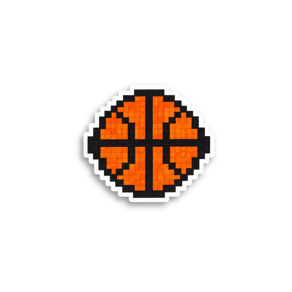 Pixel Basketball Sticker