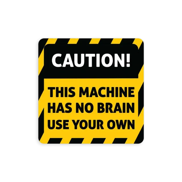 Brain Warning Sign Sticker