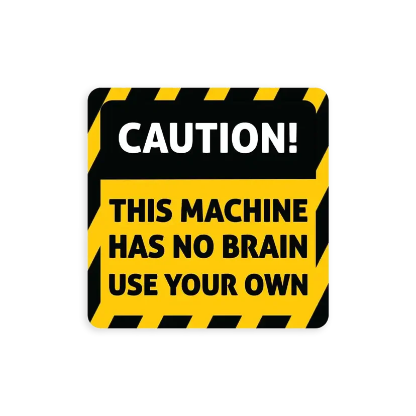 Brain Warning Sign Sticker