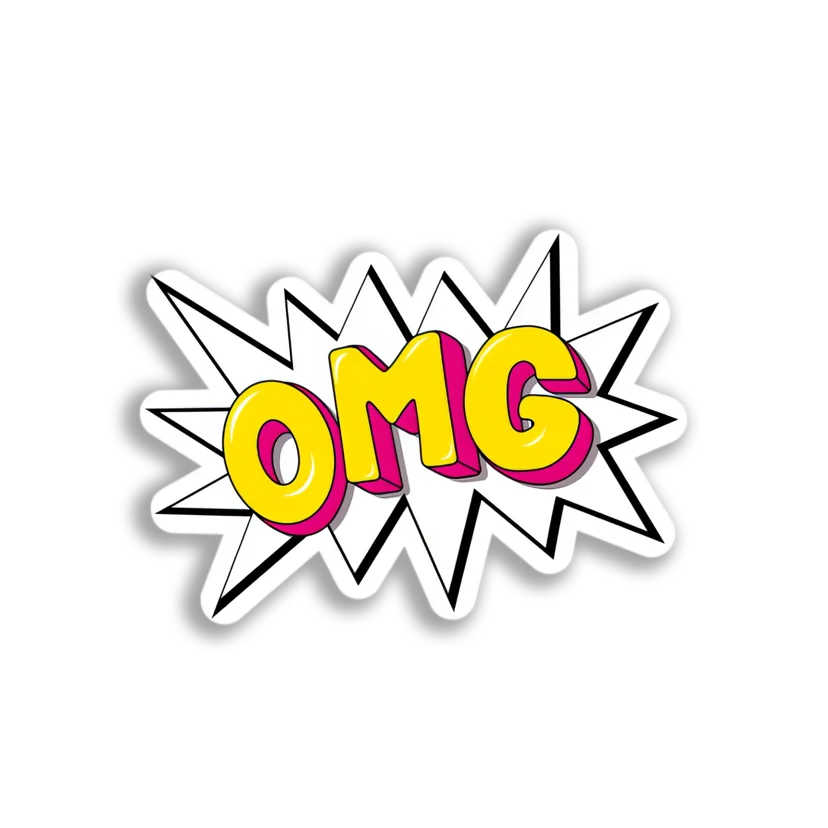 OMG Comic Burst Sticker