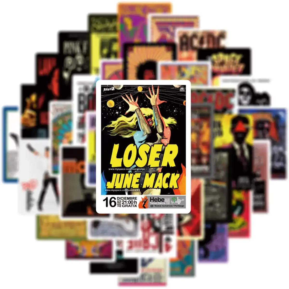 Rock Music Pop Graffiti Sticker Pack of 50