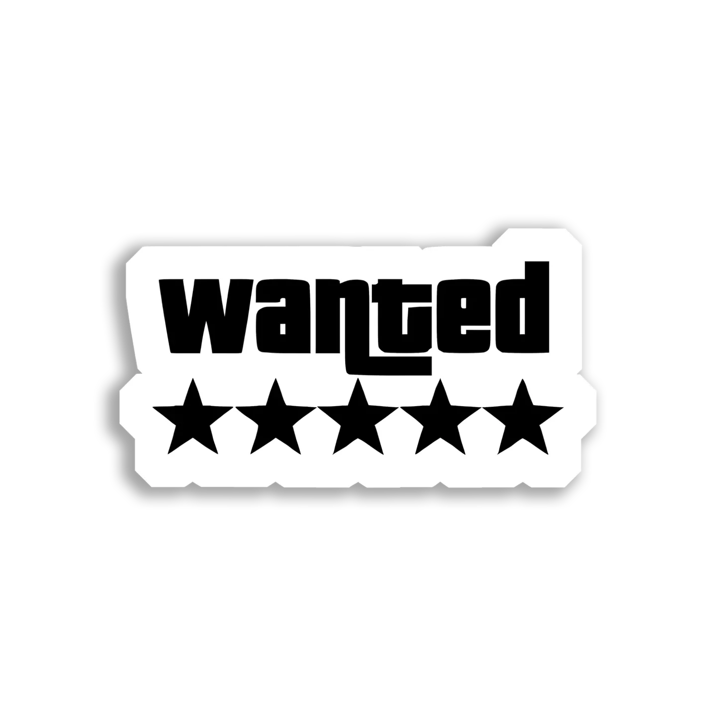 Five-Star Wanted Criminal Sticker