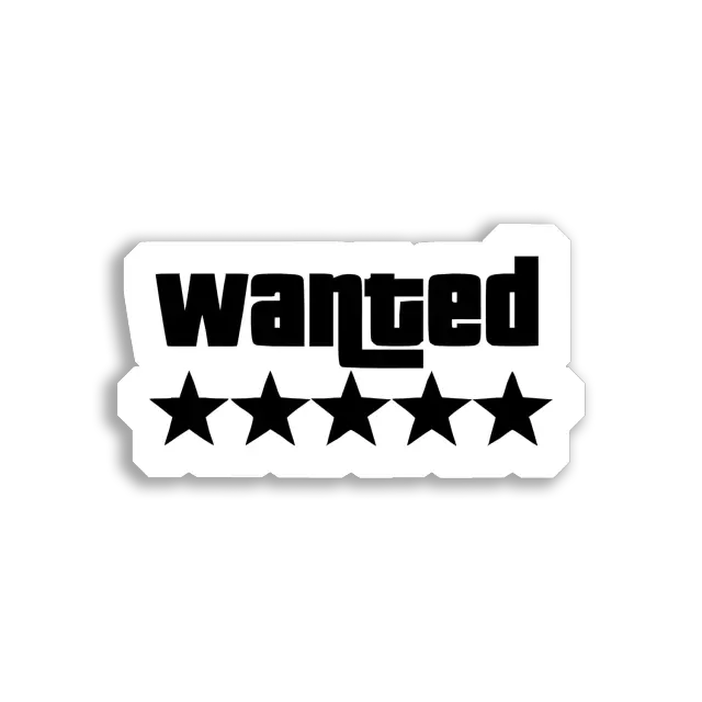 Five-Star Wanted Criminal Sticker