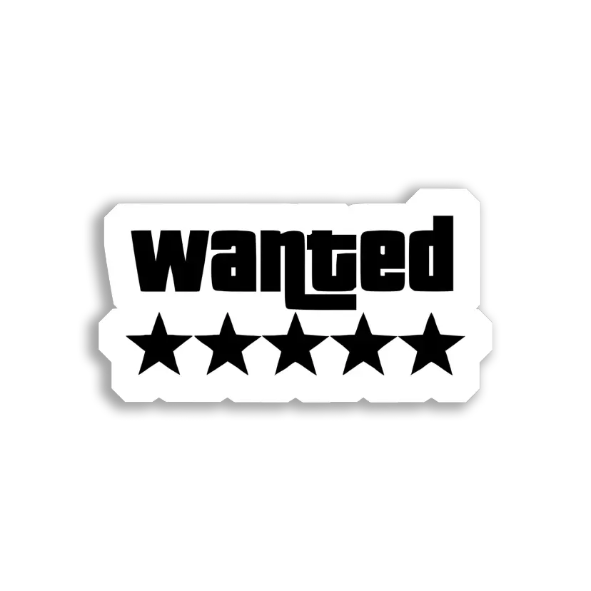 Five-Star Wanted Criminal Sticker