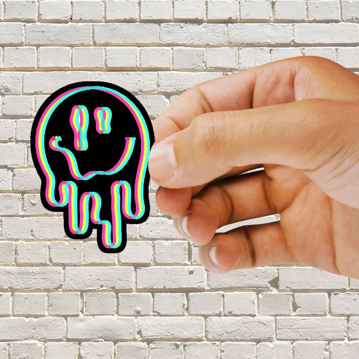 Neon Acid Smile Trippy Sticker