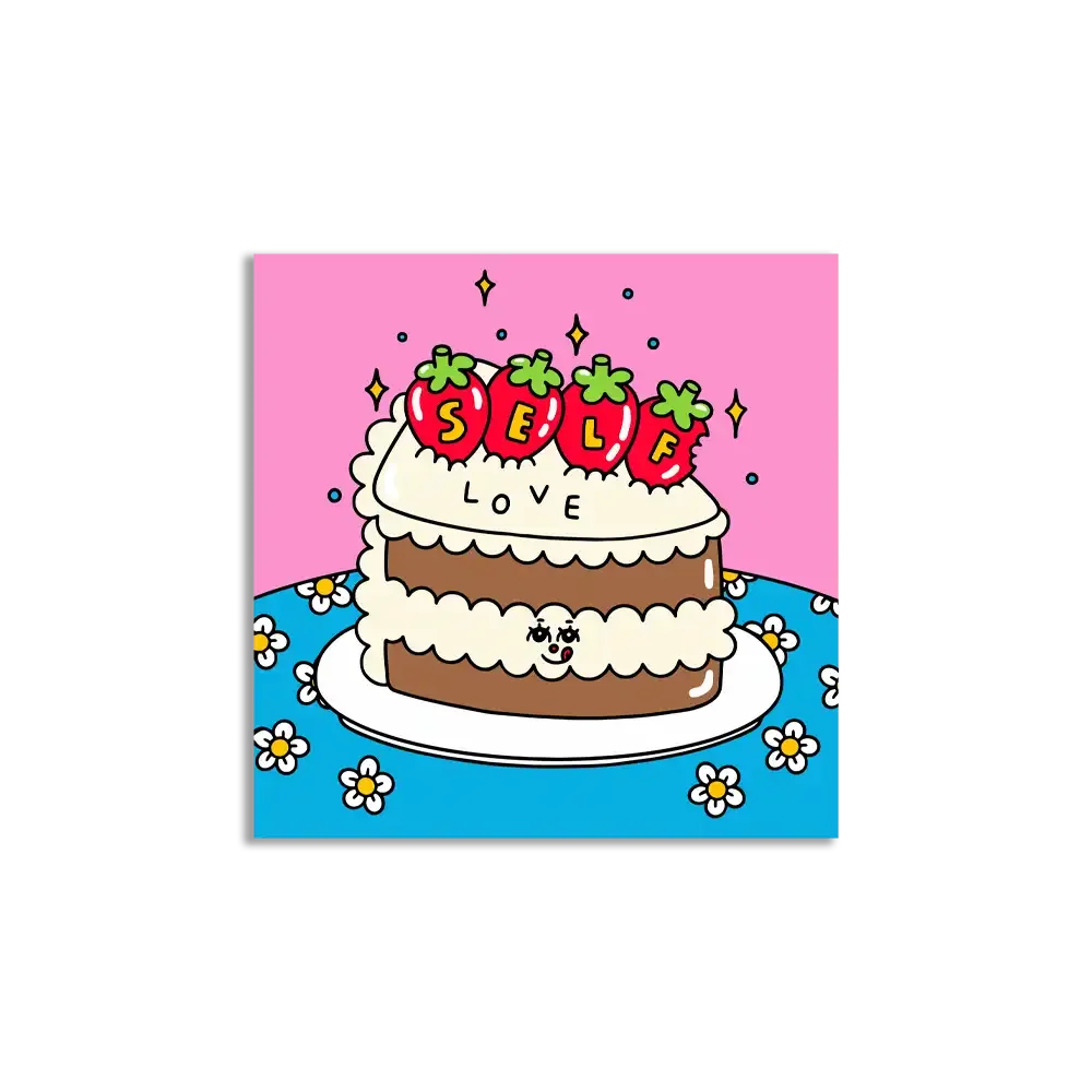 Self Love Cake Illustration Sticker