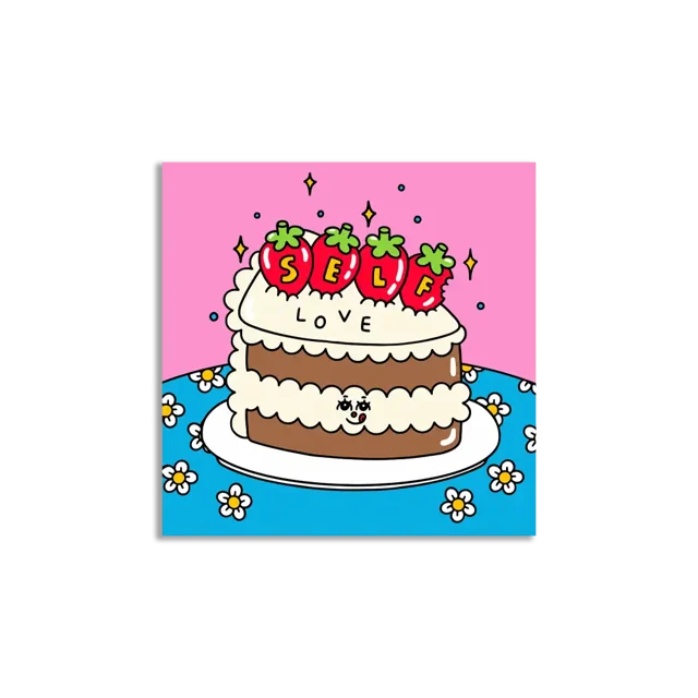 Self Love Cake Illustration Sticker