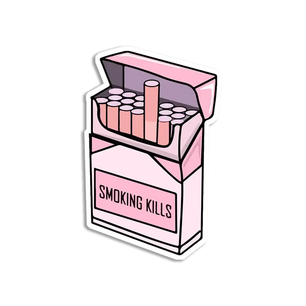 Pink Box Smoking Kills Sticker
