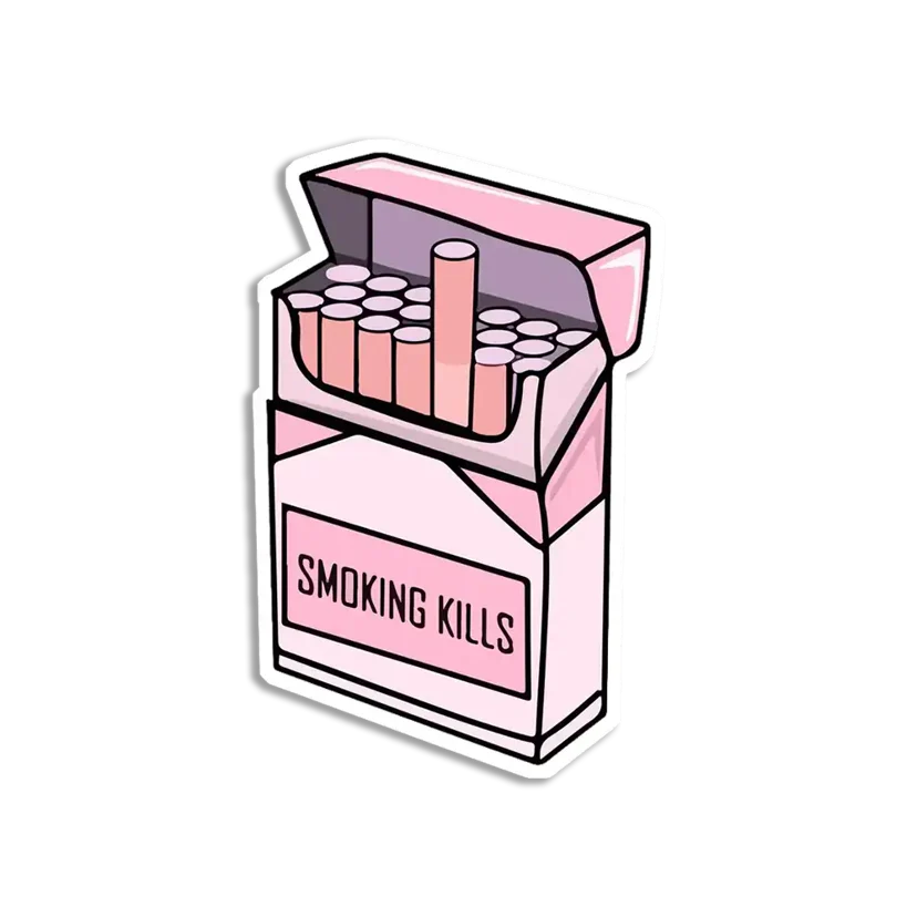 Pink Box Smoking Kills Sticker