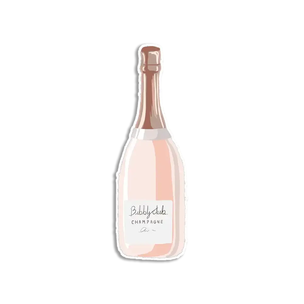Cute Champagne Bottle Journal Sticker