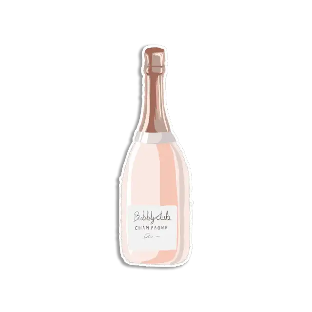 Cute Champagne Bottle Journal Sticker